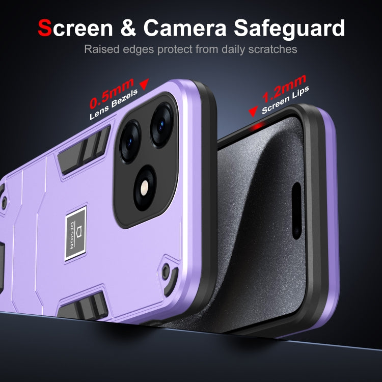 For Tecno Spark 10 2 in 1 Shockproof Phone Case(Purple) - Tecno Cases by PMC Jewellery | Online Shopping South Africa | PMC Jewellery | Buy Now Pay Later Mobicred