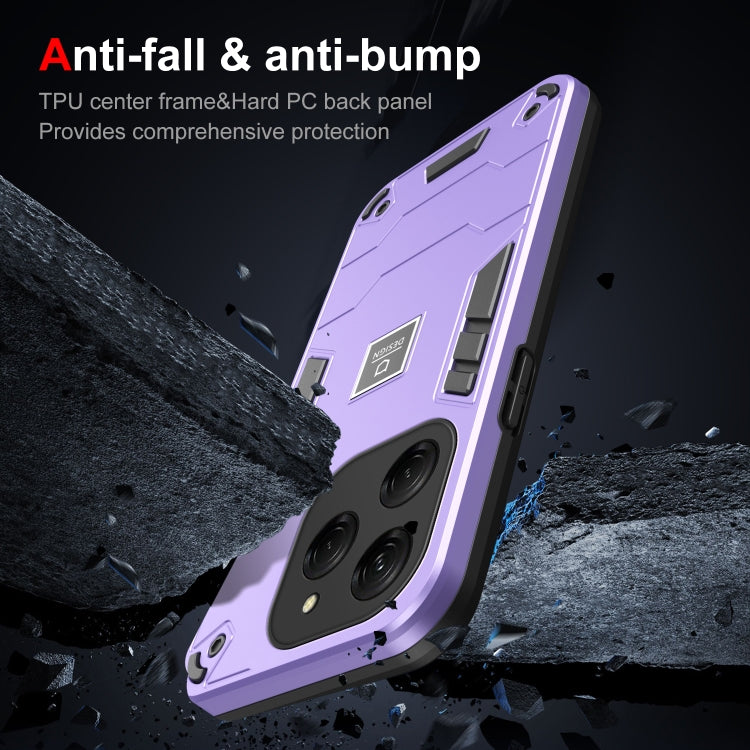 For Tecno Spark 20 Pro 2 in 1 Shockproof Phone Case(Purple) - Tecno Cases by PMC Jewellery | Online Shopping South Africa | PMC Jewellery | Buy Now Pay Later Mobicred