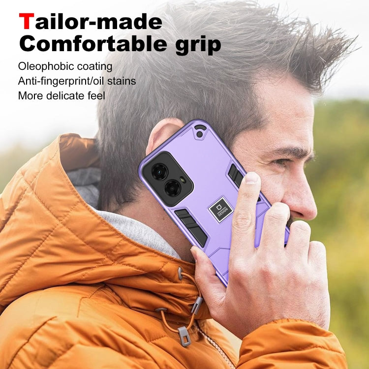 For Motorola Moto G 2024 5G Shockproof TPU Hybrid PC Phone Case(Purple) - Motorola Cases by PMC Jewellery | Online Shopping South Africa | PMC Jewellery | Buy Now Pay Later Mobicred