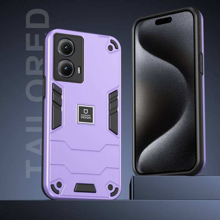 For Motorola Edge 5G 2024 Shockproof TPU Hybrid PC Phone Case(Purple) - Motorola Cases by PMC Jewellery | Online Shopping South Africa | PMC Jewellery | Buy Now Pay Later Mobicred