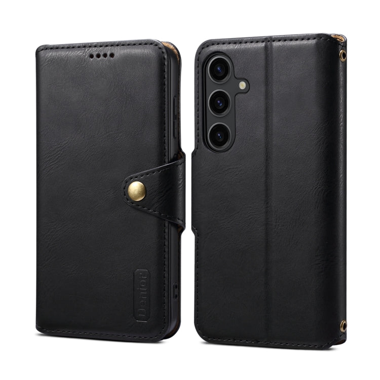 For Samsung Galaxy S24 5G Denior Cowhide Texture Wallet Style Leather Phone Case(Black) - Galaxy S24 5G Cases by Denior | Online Shopping South Africa | PMC Jewellery | Buy Now Pay Later Mobicred