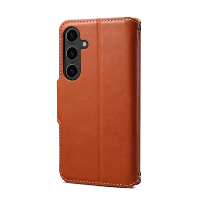 For Samsung Galaxy S24 5G Denior Cowhide Texture Wallet Style Leather Phone Case(Brown) - Galaxy S24 5G Cases by Denior | Online Shopping South Africa | PMC Jewellery | Buy Now Pay Later Mobicred