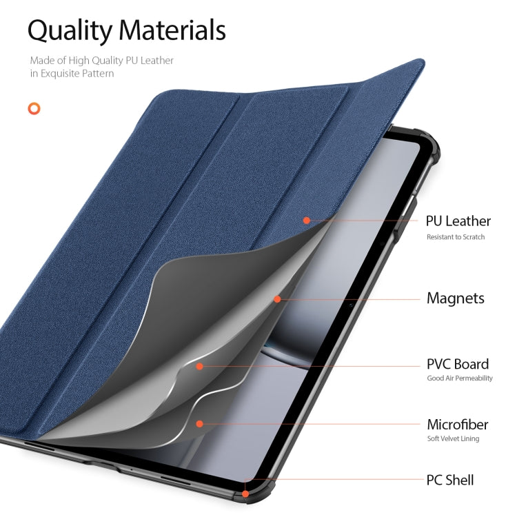 For OnePlus Pad Pro / Pad 2 12.1 DUX DUCIS Domo Series Magnetic Flip Leather Tablet Case(Blue) - Others by DUX DUCIS | Online Shopping South Africa | PMC Jewellery | Buy Now Pay Later Mobicred