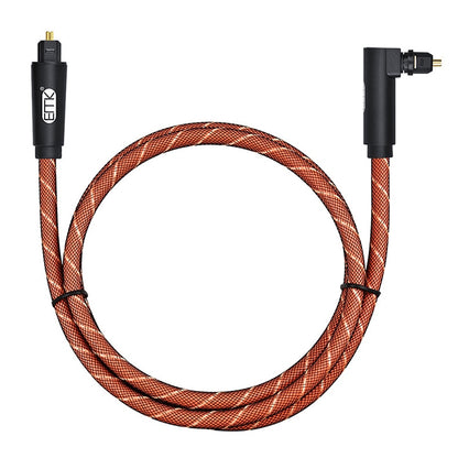 EMK 90 Degree Swivel Adjustable Right Angled 360 Degrees Rotatable Plug Nylon Woven Mesh Optical Audio Cable, Cable Length:3m(Orange) - Audio Optical Cables by EMK | Online Shopping South Africa | PMC Jewellery | Buy Now Pay Later Mobicred