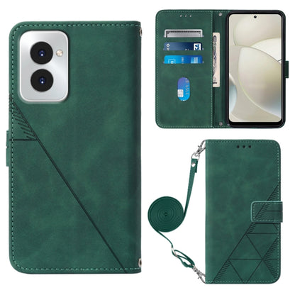 For Motorola Moto G Power 5G 2024 Crossbody 3D Embossed Flip Leather Phone Case(Dark Green) - Motorola Cases by PMC Jewellery | Online Shopping South Africa | PMC Jewellery | Buy Now Pay Later Mobicred