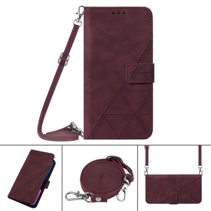 For Motorola Moto G Power 5G 2024 Crossbody 3D Embossed Flip Leather Phone Case(Wine Red) - Motorola Cases by PMC Jewellery | Online Shopping South Africa | PMC Jewellery | Buy Now Pay Later Mobicred