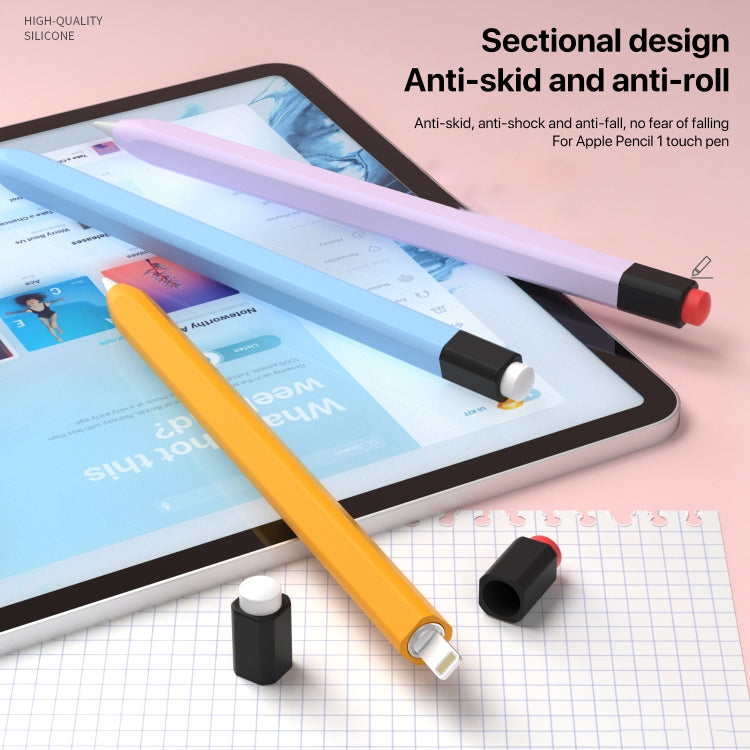 For Apple Pencil 1 Retro Pencil Style Liquid Silicone Stylus Case(Blue) - Pencil Accessories by PMC Jewellery | Online Shopping South Africa | PMC Jewellery