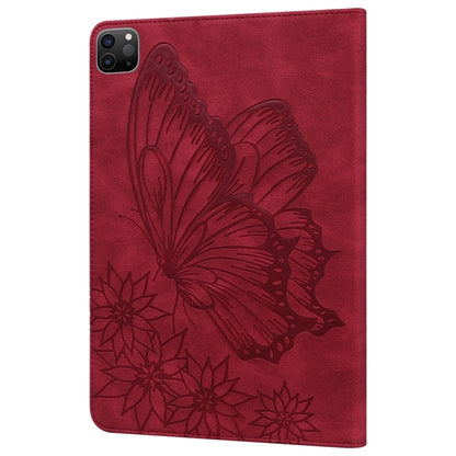 For iPad Pro 11 2024 Big Butterfly Embossed Leather Tablet Case(Red) - iPad Pro 11 2024 Cases by PMC Jewellery | Online Shopping South Africa | PMC Jewellery | Buy Now Pay Later Mobicred