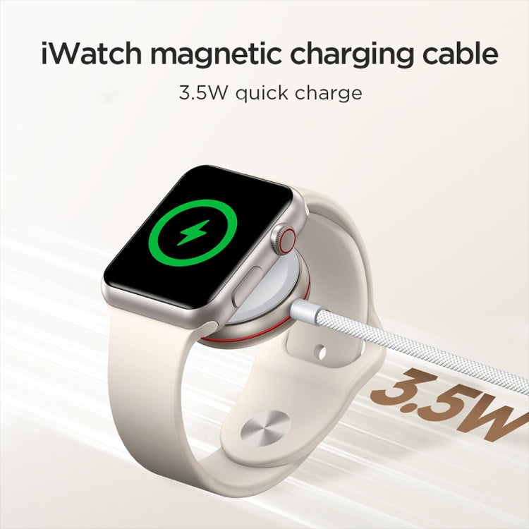 JOYROOM S-IW011 3.5W Magnetic Wireless Charger For Apple Watch Series, Length: 1.2m(White) - Charger / Holder by JOYROOM | Online Shopping South Africa | PMC Jewellery | Buy Now Pay Later Mobicred