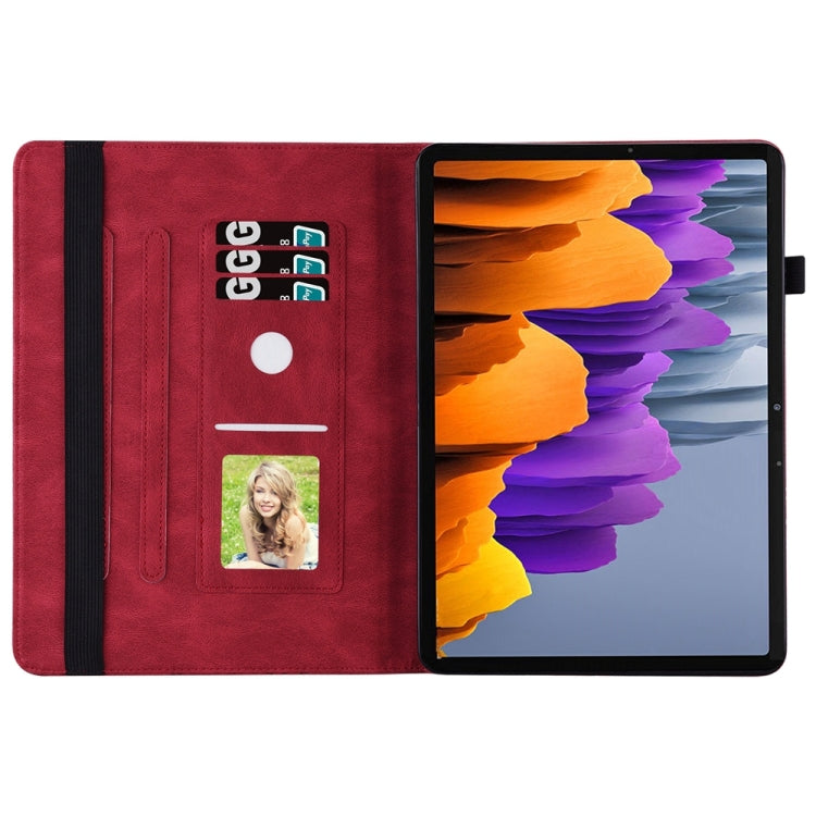 For Samsung Galaxy Tab S9 FE+ / S9+ / S8+ Big Butterfly Embossed Leather Tablet Case(Red) - Galaxy Tab S9+ Cases by PMC Jewellery | Online Shopping South Africa | PMC Jewellery | Buy Now Pay Later Mobicred