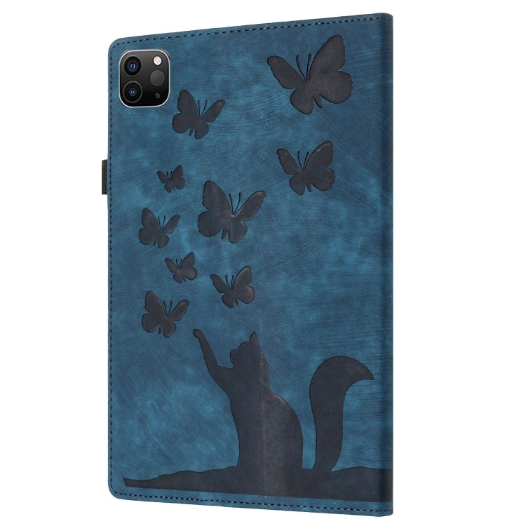 For iPad Pro 11 2024 Butterfly Cat Embossing Leather Tablet Case(Dark Blue) - iPad Pro 11 2024 Cases by PMC TechLife | Online Shopping South Africa | PMC TechLife | Buy Now Pay Later Mobicred