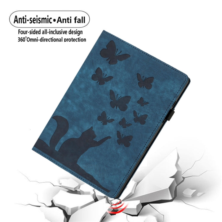 For iPad Pro 11 2024 Butterfly Cat Embossing Leather Tablet Case(Dark Blue) - iPad Pro 11 2024 Cases by PMC TechLife | Online Shopping South Africa | PMC TechLife | Buy Now Pay Later Mobicred