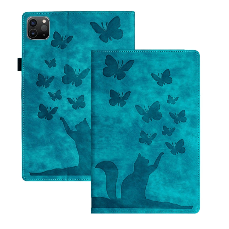 For iPad Pro 13 2024 Butterfly Cat Embossing Leather Tablet Case(Sky Blue) - iPad Pro 13 2024 Cases by PMC TechLife | Online Shopping South Africa | PMC TechLife | Buy Now Pay Later Mobicred