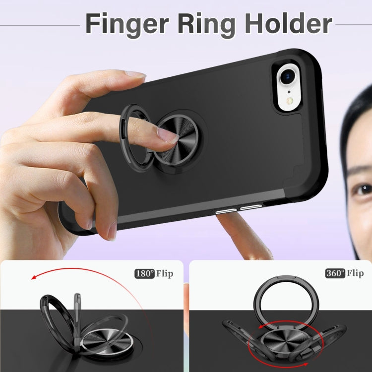 For iPhone SE 2022 / 2020 / 8 / 7 L2 Rotating Ring Holder Magnetic Phone Case(Black) - iPhone SE 2022 / 2020 / 8 / 7 Cases by PMC Jewellery | Online Shopping South Africa | PMC Jewellery