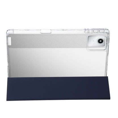 For Lenovo Tab M11 /Xiaoxin Pad 11 2024 Clear Acrylic 3-Fold Leather Tablet Case(Dark Blue) - Lenovo by PMC Jewellery | Online Shopping South Africa | PMC Jewellery | Buy Now Pay Later Mobicred