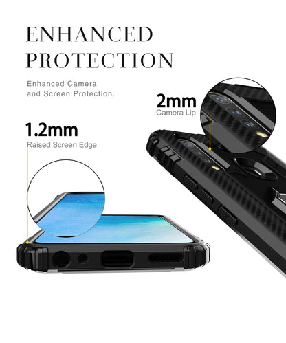 For OPPO A8 & A31 Carbon Fiber Protective Case with 360 Degree Rotating Ring Holder(Black) - OPPO Cases by PMC Jewellery | Online Shopping South Africa | PMC Jewellery | Buy Now Pay Later Mobicred