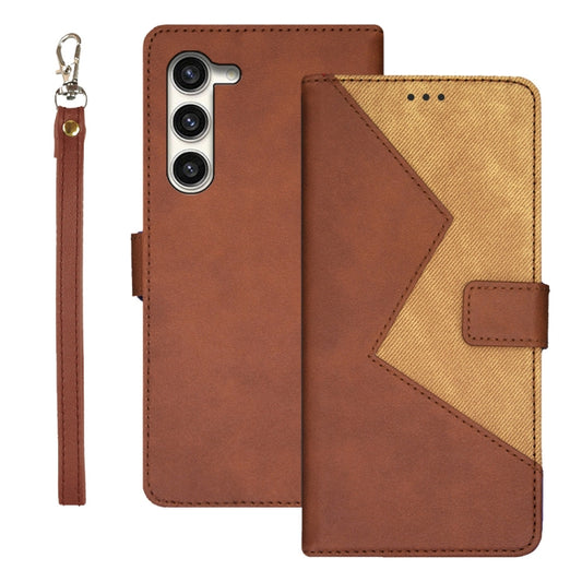 For Samsung Galaxy S24 5G idewei Two-color Splicing Leather Phone Case(Brown) - Galaxy S24 5G Cases by idewei | Online Shopping South Africa | PMC Jewellery | Buy Now Pay Later Mobicred