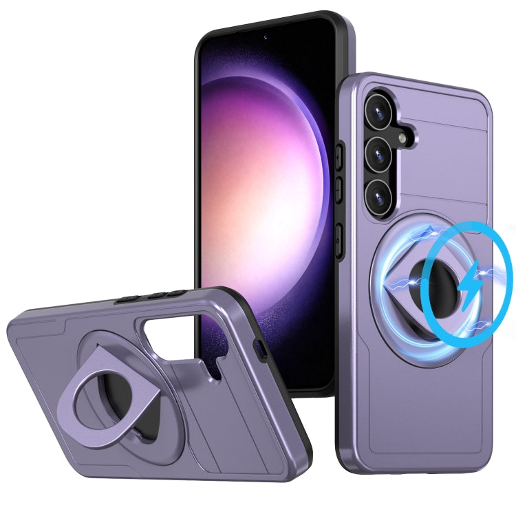 For Samsung Galaxy S24 5G Armor MagSafe Ring Holder Phone Case(Puple) - free shipping - PMC TechLife - Order now!