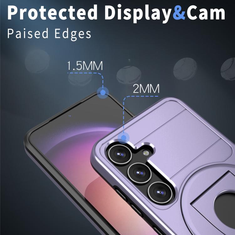 For Samsung Galaxy S24 5G Armor MagSafe Ring Holder Phone Case(Puple) - free shipping - PMC TechLife - Order now!