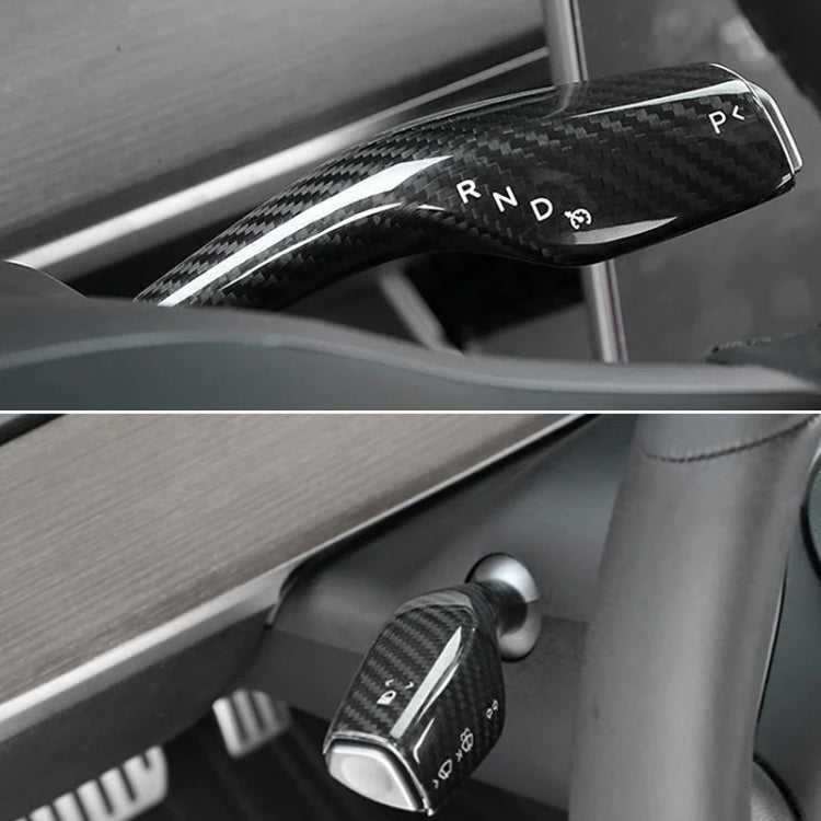 For Tesla Model 3 / Y Car Turn Signal Lever Carbon Fiber Pattern Protective Cover(Matt Black) - Car Interior Mouldings by PMC Jewellery | Online Shopping South Africa | PMC Jewellery | Buy Now Pay Later Mobicred