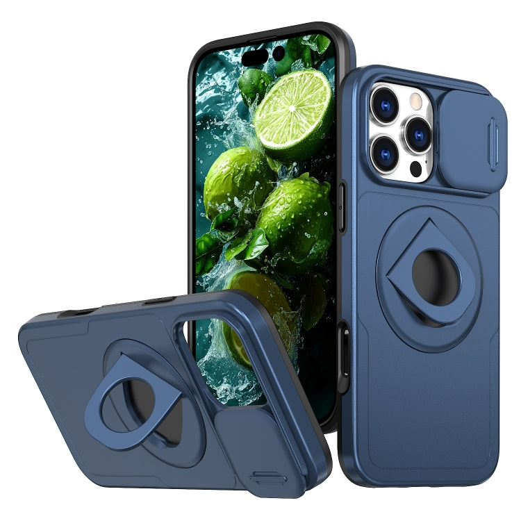 For iPhone 16 Pro Max Camshield MagSafe Ring Holder Armor Phone Case(Blue) - iPhone 16 Pro Max Cases by PMC TechLife | Online Shopping South Africa | PMC TechLife | Buy Now Pay Later Mobicred