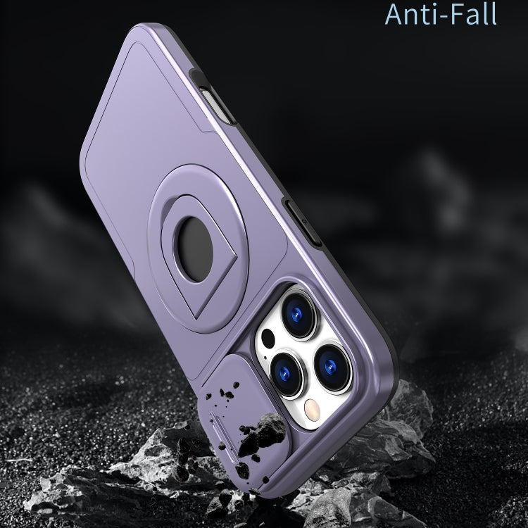 For iPhone 16 Pro Max Camshield MagSafe Ring Holder Armor Phone Case(Purple) - iPhone 16 Pro Max Cases by PMC TechLife | Online Shopping South Africa | PMC TechLife | Buy Now Pay Later Mobicred