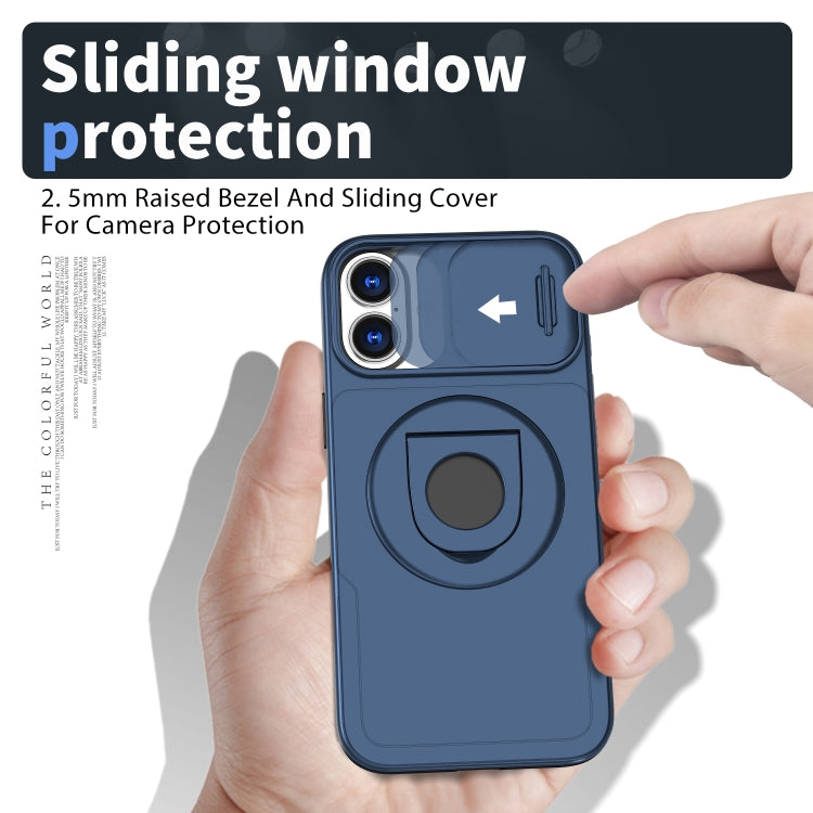 For iPhone 16 Plus Camshield MagSafe Ring Holder Armor Phone Case(Blue) - iPhone 16 Plus Cases by PMC TechLife | Online Shopping South Africa | PMC TechLife | Buy Now Pay Later Mobicred