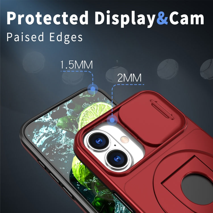 For iPhone 16 Camshield MagSafe Ring Holder Armor Phone Case(Red) - iPhone 16 Cases by PMC Jewellery | Online Shopping South Africa | PMC Jewellery | Buy Now Pay Later Mobicred