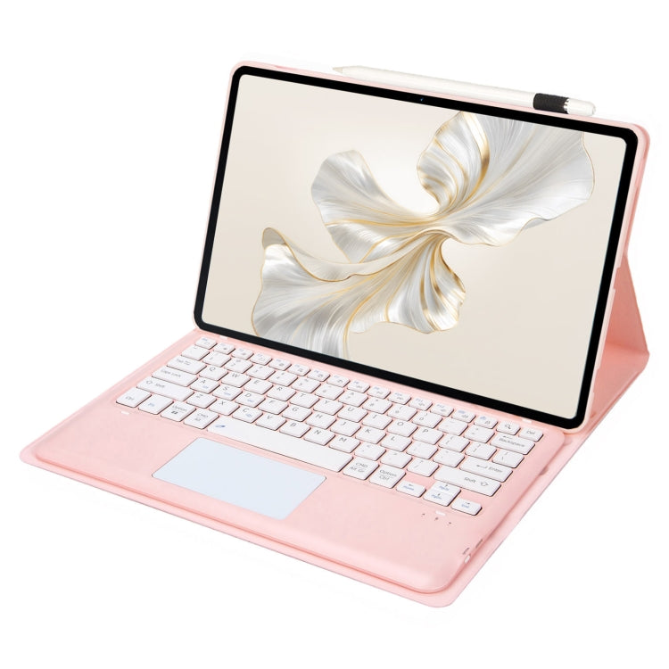 For Honor Pad 9 AH19-A TPU Ultra-thin Detachable Bluetooth Keyboard Tablet Leather Case with Touchpad(Pink) - Huawei Keyboard by PMC Jewellery | Online Shopping South Africa | PMC Jewellery