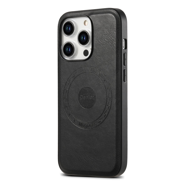 For iPhone 15 Pro Denior Cowhide Texture Leather MagSafe Phone Case(Black) - free shipping - PMC TechLife - Order now!