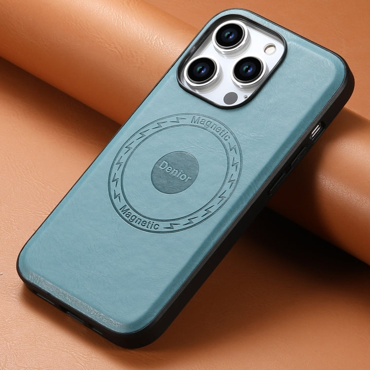 For iPhone 14 Plus Denior Cowhide Texture Leather MagSafe Phone Case(Blue) - free shipping - PMC TechLife - Order now!