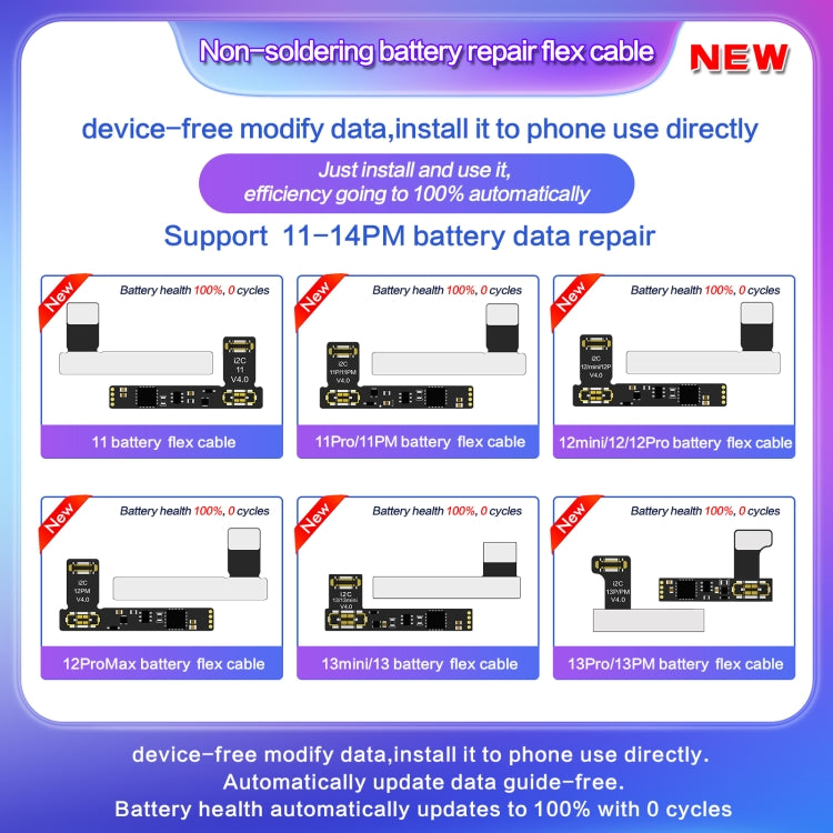 For iPhone 14 / 14 Plus I2C External Battery Repair Cable - Test Tools by i2C | Online Shopping South Africa | PMC TechLife | Buy Now Pay Later Mobicred