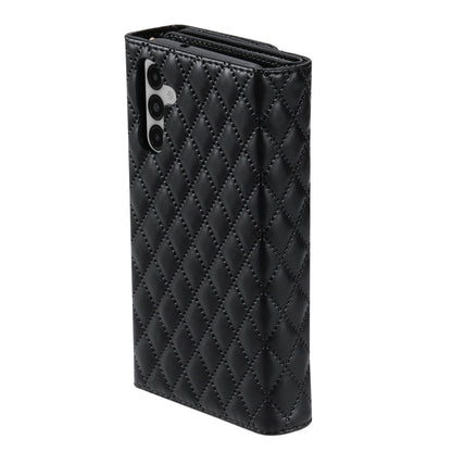 For Samsung Galaxy S24+ 5G Zipper Multi-Card Wallet Rhombic Leather Phone Case(Black) - Galaxy S24+ 5G Cases by PMC Jewellery | Online Shopping South Africa | PMC Jewellery | Buy Now Pay Later Mobicred