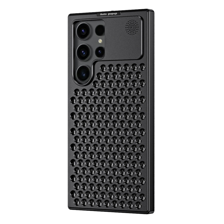 For Samsung Galaxy S22 Ultra 5G R-JUST RJ58 Aromatherapy Metal Cooling Phone Case(Black) - Galaxy S22 Ultra 5G Cases by R-JUST | Online Shopping South Africa | PMC Jewellery | Buy Now Pay Later Mobicred