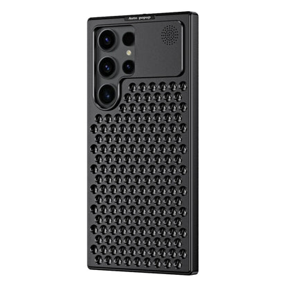 For Samsung Galaxy S22 Ultra 5G R-JUST RJ58 Aromatherapy Metal Cooling Phone Case(Black) - Galaxy S22 Ultra 5G Cases by R-JUST | Online Shopping South Africa | PMC Jewellery | Buy Now Pay Later Mobicred