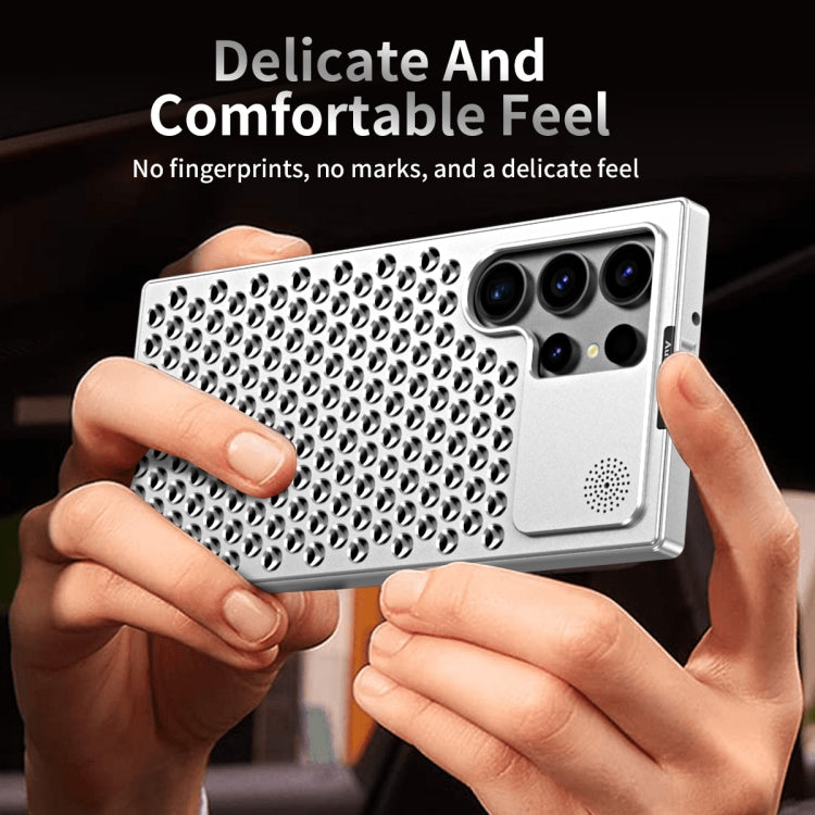 For Samsung Galaxy S24 Ultra 5G R-JUST RJ58 Aromatherapy Metal Cooling Phone Case(Silver) - Galaxy S24 Ultra 5G Cases by R-JUST | Online Shopping South Africa | PMC Jewellery | Buy Now Pay Later Mobicred