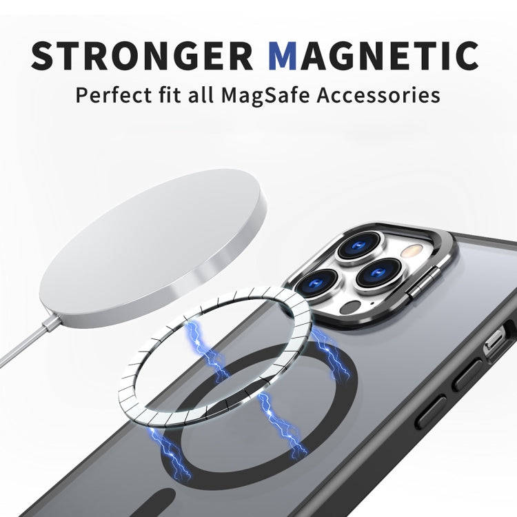 For iPhone 15 Pro Max Metal Invisible Camera Holder MagSafe Magnetic Phone Case(Black) - iPhone 15 Pro Max Cases by PMC TechLife | Online Shopping South Africa | PMC TechLife