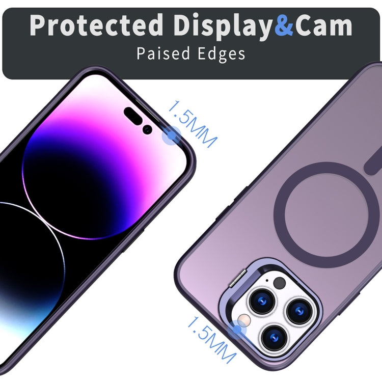 For iPhone 13 Pro Max Metal Invisible Camera Holder MagSafe Magnetic Phone Case(Purple) - iPhone 13 Pro Max Cases by PMC Jewellery | Online Shopping South Africa | PMC Jewellery