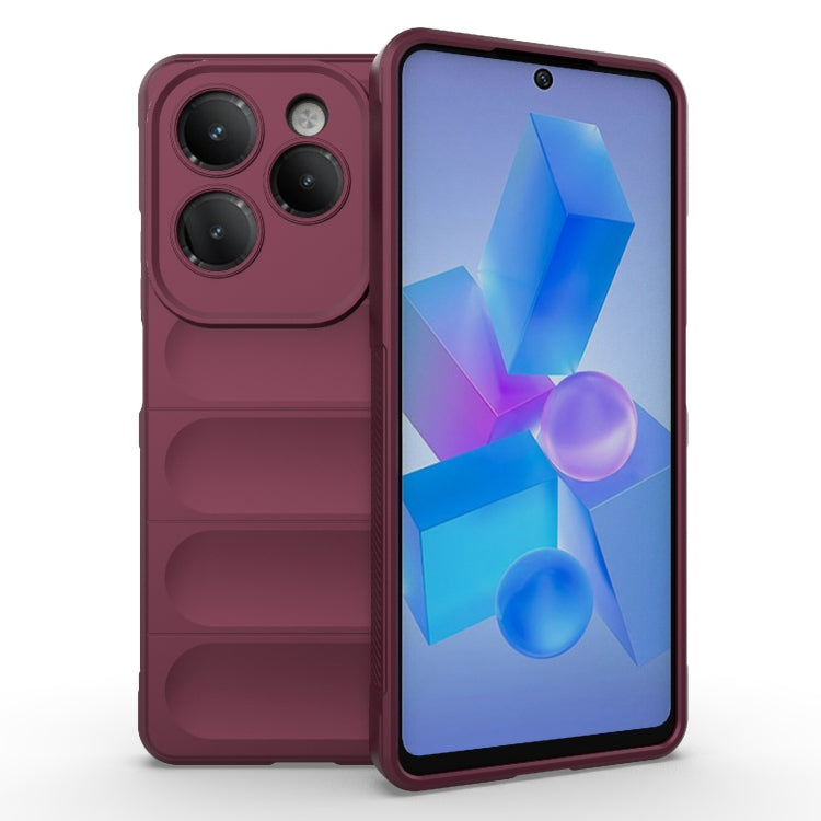 For Infinix Hot 40 Pro / Hot 40 Magic Shield TPU + Flannel Phone Case(Wine Red) - Infinix Cases by PMC Jewellery | Online Shopping South Africa | PMC Jewellery | Buy Now Pay Later Mobicred