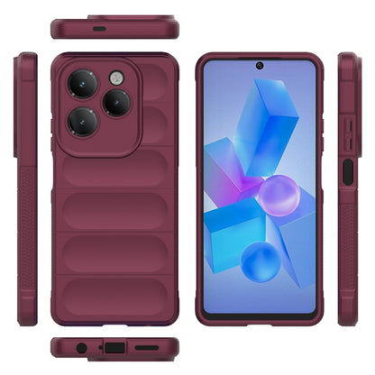 For Infinix Hot 40 Pro / Hot 40 Magic Shield TPU + Flannel Phone Case(Wine Red) - Infinix Cases by PMC Jewellery | Online Shopping South Africa | PMC Jewellery | Buy Now Pay Later Mobicred