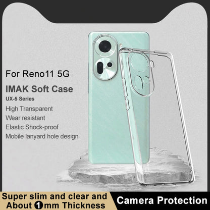 For OPPO Reno11 5G Global IMAK UX-5 Series Transparent TPU Phone Case - Reno11 Cases by imak | Online Shopping South Africa | PMC Jewellery | Buy Now Pay Later Mobicred