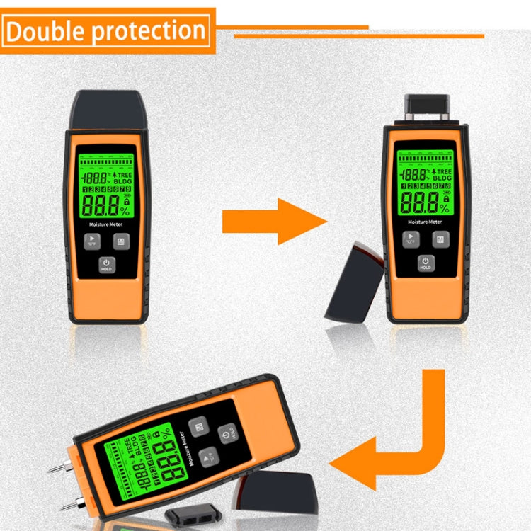 RZ862 Detachable Probe Wood Moisture Tester(Orange) - PH & Moisture Meter by PMC TechLife | Online Shopping South Africa | PMC TechLife | Buy Now Pay Later Mobicred
