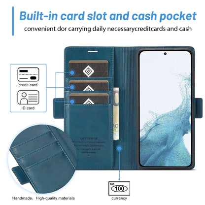 For Samsung Galaxy S24+ LC.IMEEKE Skin-friendly Card Slots Leather Phone Case(Blue) - Galaxy S24+ 5G Cases by LC.IMEEKE | Online Shopping South Africa | PMC Jewellery | Buy Now Pay Later Mobicred