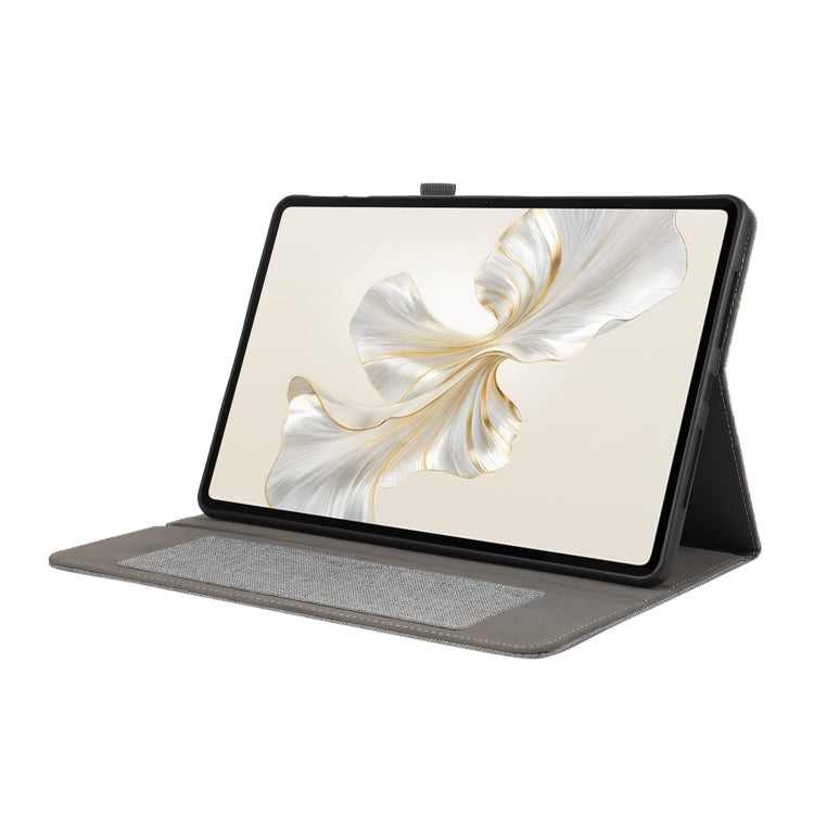 For Honor Pad 9 Fabric Texture Horizontal Flip Leather Tablet Case(Gray) - Honor by PMC TechLife | Online Shopping South Africa | PMC TechLife | Buy Now Pay Later Mobicred
