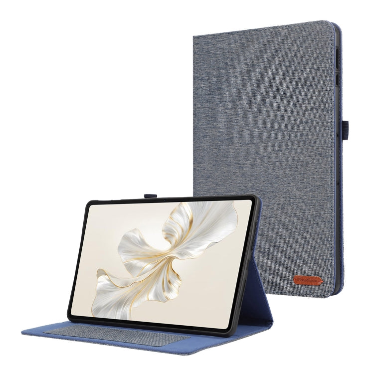 For Honor Pad 9 Fabric Texture Horizontal Flip Leather Tablet Case(Blue) - Honor by PMC TechLife | Online Shopping South Africa | PMC TechLife | Buy Now Pay Later Mobicred