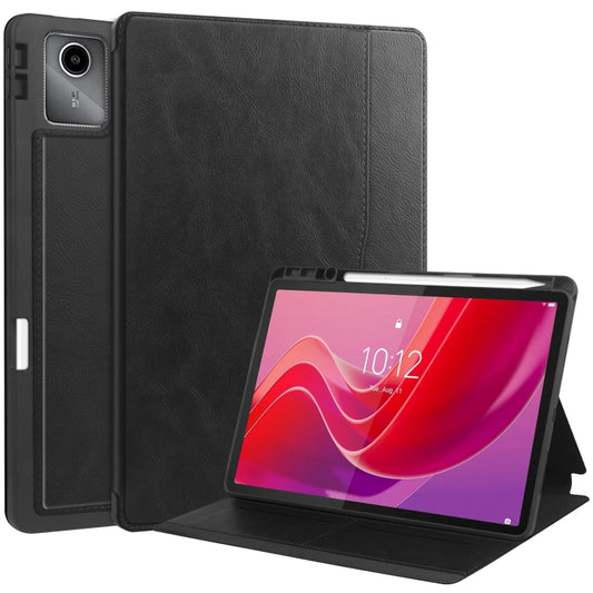 For Lenovo Tab M11/ Xiaoxin Pad 11 2024 Ultimate Pure Color Leather Smart Tablet Case(Black) - Lenovo by PMC Jewellery | Online Shopping South Africa | PMC Jewellery | Buy Now Pay Later Mobicred