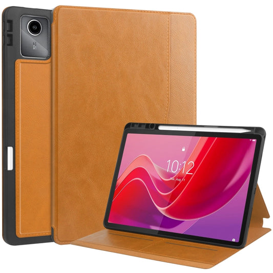 For Lenovo Tab M11/ Xiaoxin Pad 11 2024 Ultimate Pure Color Leather Smart Tablet Case(Brown) - Lenovo by PMC Jewellery | Online Shopping South Africa | PMC Jewellery | Buy Now Pay Later Mobicred