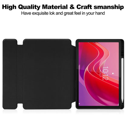 For Lenovo Tab M11/Xiaoxin Pad 11 2024 360 Rotation Transparent Smart Leather Case(Black) - Lenovo by PMC Jewellery | Online Shopping South Africa | PMC Jewellery | Buy Now Pay Later Mobicred