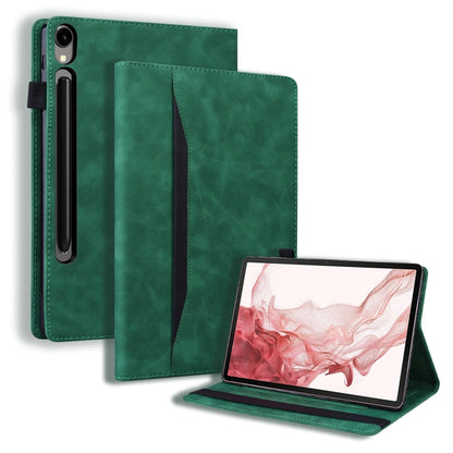 For Samsung Galaxy Tab S9+ /S8+ /S7+ Splicing Shockproof Smart Leather Tablet Case(Green) - Galaxy Tab S9+ Cases by PMC Jewellery | Online Shopping South Africa | PMC Jewellery | Buy Now Pay Later Mobicred