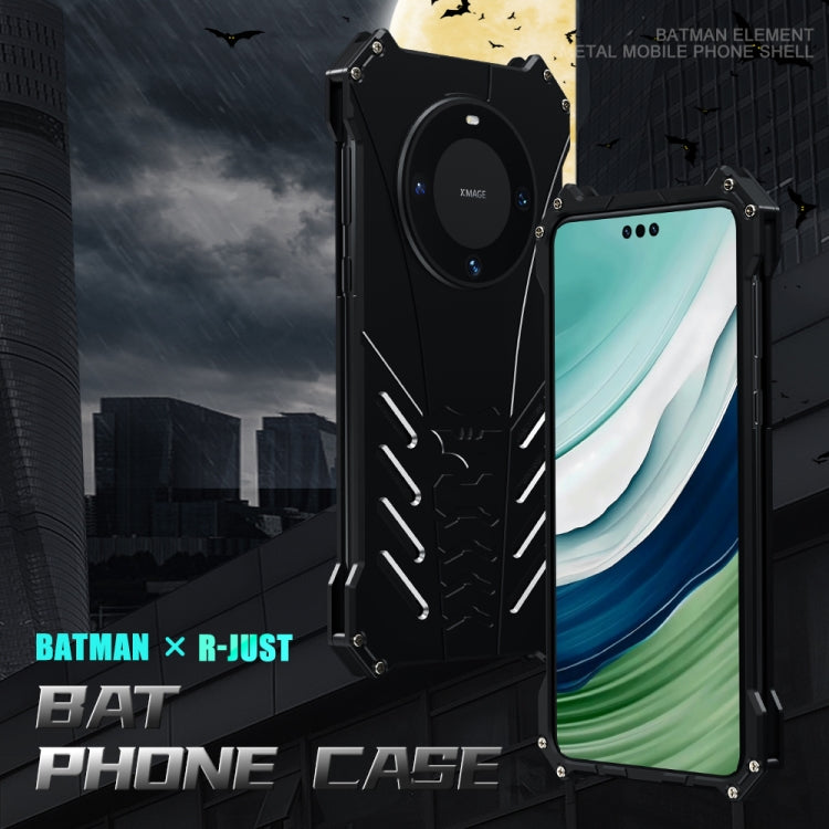 For Huawei Mate 60 Pro R-JUST Batman Metal Mobile Phone Protective Case(Black) - Huawei Cases by R-JUST | Online Shopping South Africa | PMC Jewellery